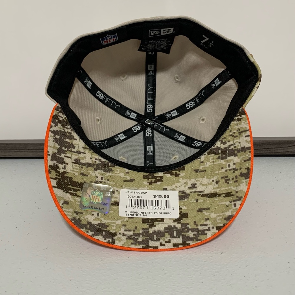 Denver Broncos New Era Stone/Orange ‘23 Salute To Service 59FIFTY Fitted Hat-New - Picture 5 of 10